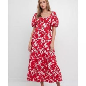 Free The Roses Floral Print Maxi Dress